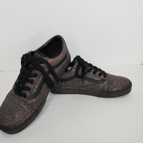 VANS Authentic Rainbow Glitter Black Sparkle Low Top Skate Shoes W 7.5/M 6 - Picture 8 of 11